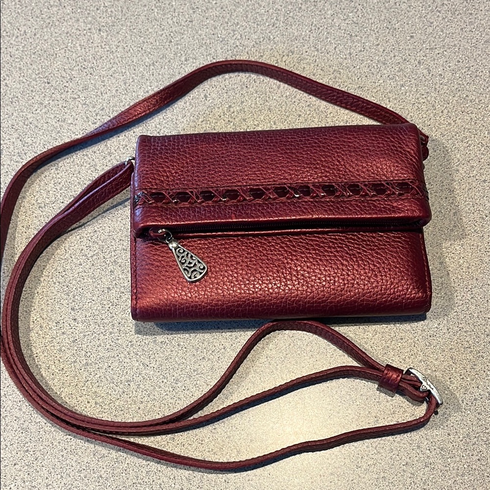 Brighton Red Crossbody Bag with Scalloped Flap - Picture 8 of 12